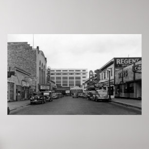 Bremerton, WA Street Scene Town View-foto Poster