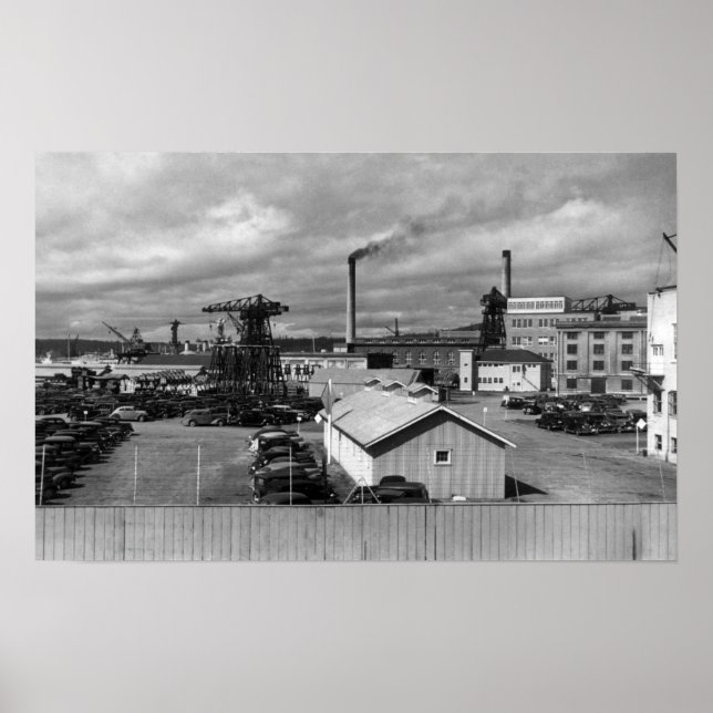 Bremerton, WA View of US Navy Yard Photograph Poster (Framsidan)