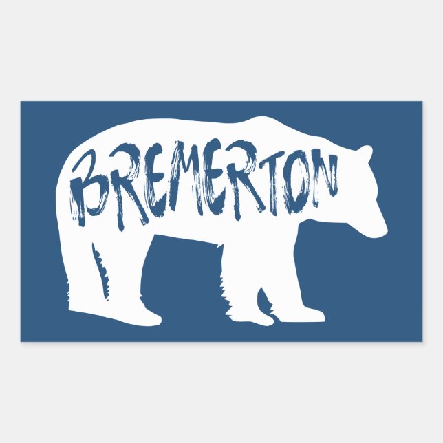 Bremerton Washington Bear Rektangulärt Klistermärke (Framsida)