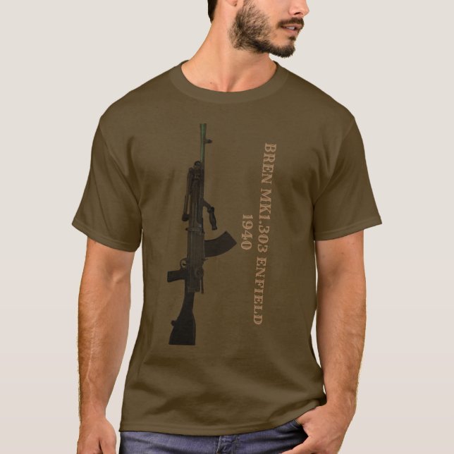 Bren Gun British Light Maskin Gun T Shirt (Framsida)