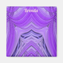 BRENDA ~ 3D Fractal Design lila blue Magnet