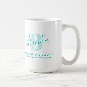 Brenda namn, dvs. monogram B grönt tealtext Kaffemugg