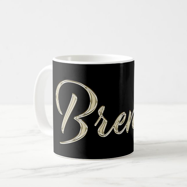 Brenda white gold Handwriting Tasse Kaffeetasse Kaffemugg (Framsida vänster)