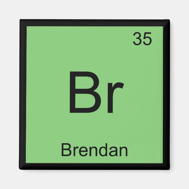 Brendan Namn Kemi Element Periodiska Systemet Magnet (Framsidan)