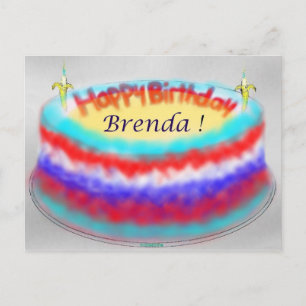 Brendas födelsedagskakakort vykort