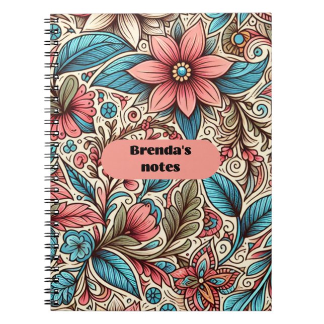 Brenda's Notes Blommigt Anteckningsbok (Framsidan)