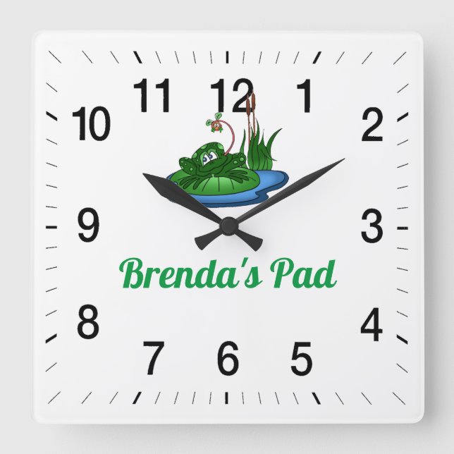 Brenda's Pad Square Wall Clock Fyrkantig Klocka (Framsida)