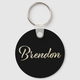 Brendon Namn whitegold Button Schlüsselanhänger Nyckelring