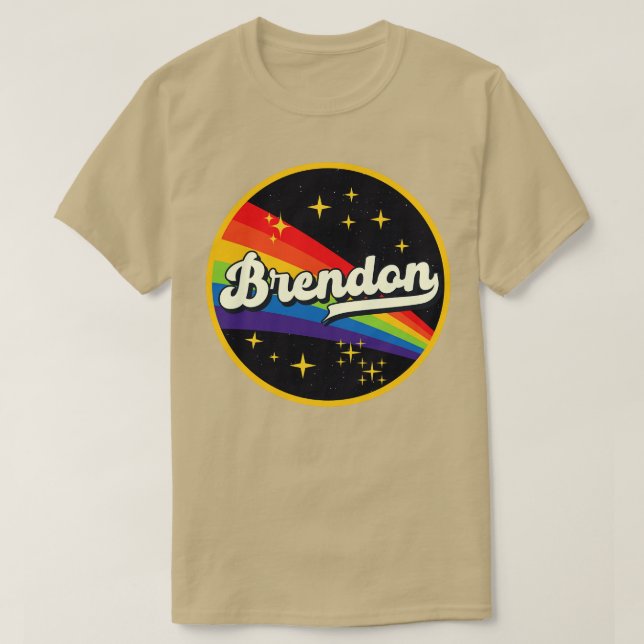Brendon Rainbow in Space Vintage Stil T Shirt (Design framsida)
