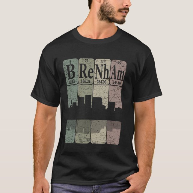 Brenham Periodiska Systemet Element Brenham Texas  T Shirt (Framsida)
