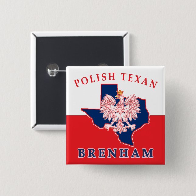 Brenham polska Texan Knapp (Framsida & baksida)