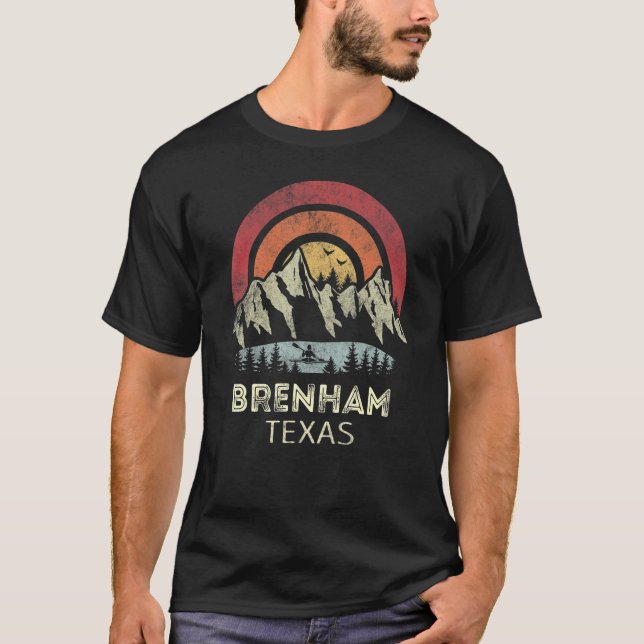 Brenham Texas Mountain Sunset Sunrise Kayaking T Shirt (Framsida)