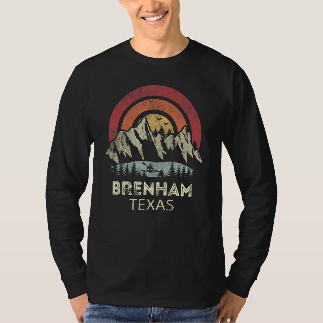 Brenham Texas Mountain Sunset Sunrise Kayaking T Shirt (Framsida)