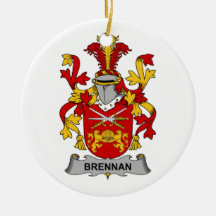 Brennan familjvapensköld julgransprydnad keramik