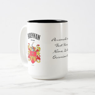 Brennan Family Crest, Translation & Meaning Två-Tonad Mugg