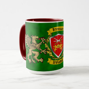 Brennan Irish Shield & Griffins Personlig Mugg