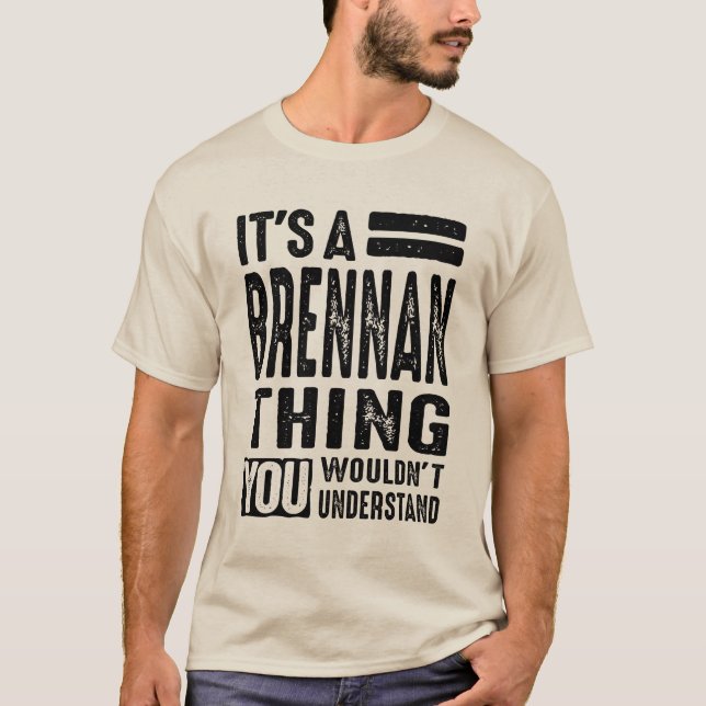 Brennan Personlig Namn Birthday Gift T Shirt (Framsida)