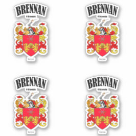 Brennan Vapensköld Irish Translation & Meaning (x4 Klistermärken
