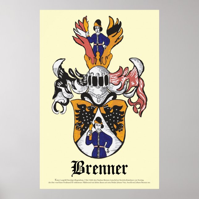 Brenner-familjekort Poster 24 x 36 (Framsidan)