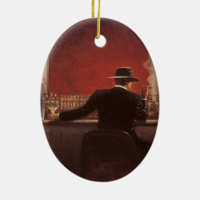 Brenten lynchar cigarrpuben julgransprydnad keramik (Baksidan)