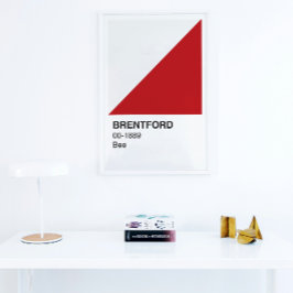 Brentford Bee Red and White - White Gräns Perfect Poster