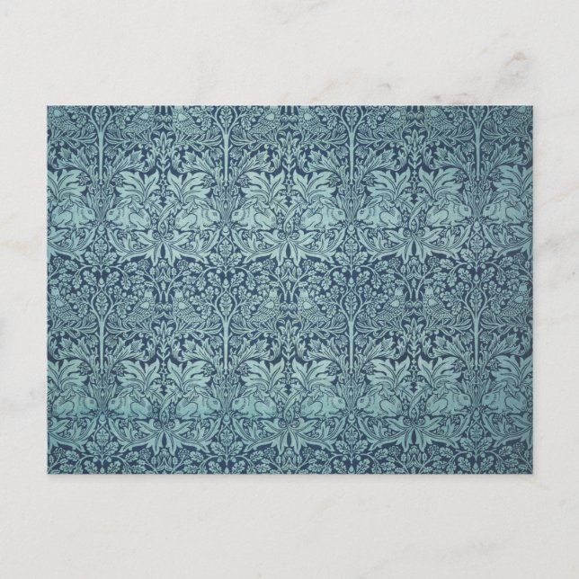 Brer Rabbit av William Morris Blue Textile Mönster Vykort (Framsida)