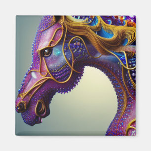 Brerce Fractural Gems Horse Head Magnet
