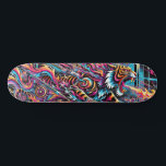 Brerce Neon Tiger Cosmic Skateboard Skate Deck<br><div class="desc">Dominera gatorna med denna elektrifierande skateboard-konstruktion som har en häftig neontiger som rör sig genom ett surrealistiskt kosmisk landskap. Genom att explodera med vibrant graffiti-stil inslag, snurrande abstrakt mönster och dynamiska lågor är detta däck ett mästerverk av rebellig gatukonst. Det djärva färg och de invecklade detaljerna gör det till ett...</div>