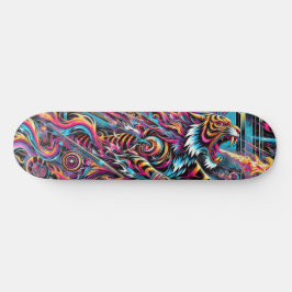 Brerce Neon Tiger Cosmic Skateboard Skate Deck