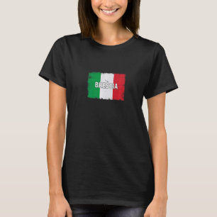 Brescia Italien City with Italy Flagga T Shirt
