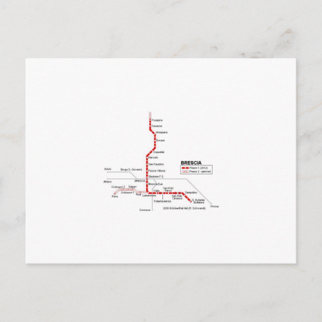 Brescia tunnelbanan vykort (Framsida)