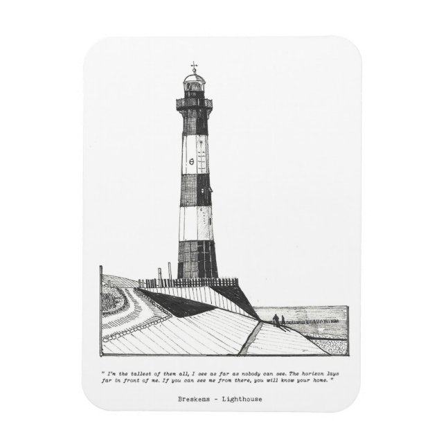Breskens Lighthouse Netherlands Illustration Magnet (Vertikal)