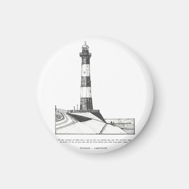 Breskens Lighthouse Netherlands Illustration Magnet (Framsidan)
