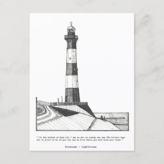 Breskens Lighthouse Netherlands Illustration Vykort