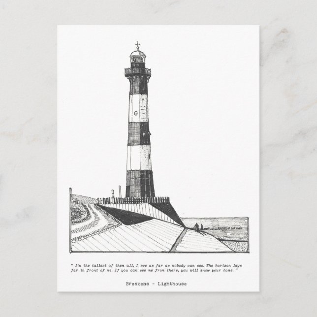 Breskens Lighthouse Netherlands Illustration Vykort (Framsida)