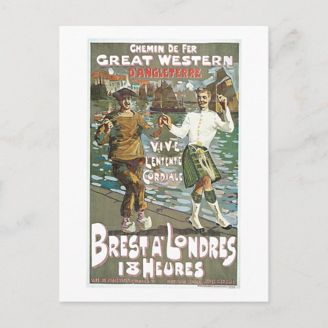 Brest á Londres 18 heurs Vykort (Framsida)