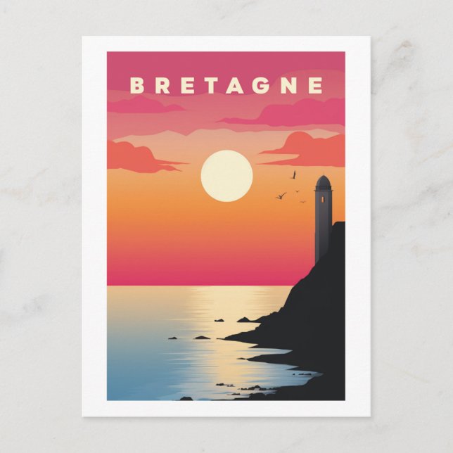 Bretagne - Affiche Vintage - Breton - Bzh - Breizh Vykort (Framsida)
