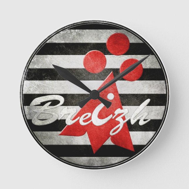 Bretagne Breizh Celtic Rund Klocka (Framsida)