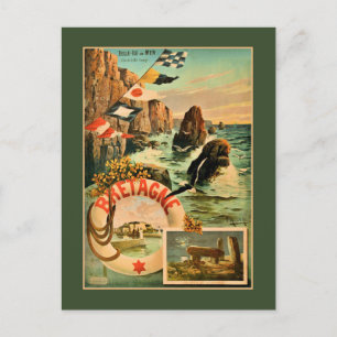 Bretagne Brittany Hugo d'Alesi 1895 Fransk resande Vykort