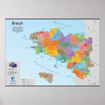 Bretagne, carte administrative 2020 (en breton)