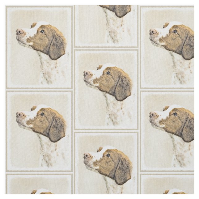 Bretagne - Cute Original Hund Art Tyg (Provkarta)