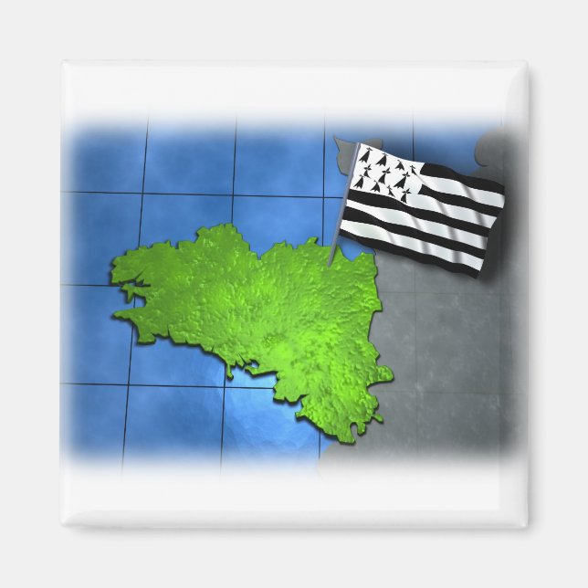 Bretagne med egen flagga magnet (Framsidan)