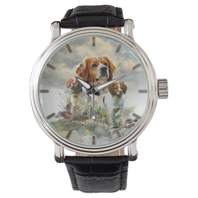 Bretagne spanjor, Fransk Bretagne, Bird hund Armbandsur (Framsida)
