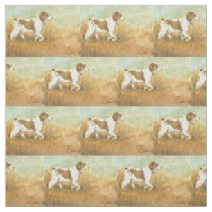 Bretagne Spanska Hund Art Fabric Tyg
