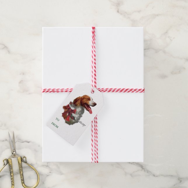 Bretagne Spanska Juletiketter Presentetikett (Med Snöre)