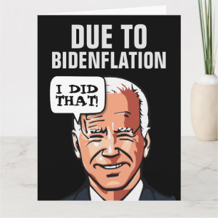 BRETDAG-GREETINGKORT FÖR FUNNY JOE BIDEN INFLATION KORT