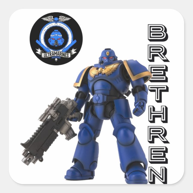 Brethren Fyrkantigt Klistermärke (Framsida)