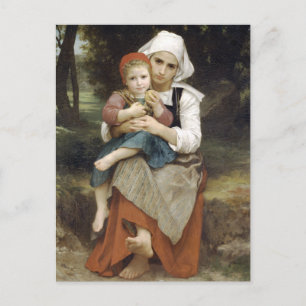 Breton Brother och Sister av Bouguereau Vykort
