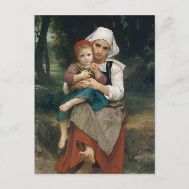 Breton Brother och Sister - William Bouguereau Vykort (Framsida)