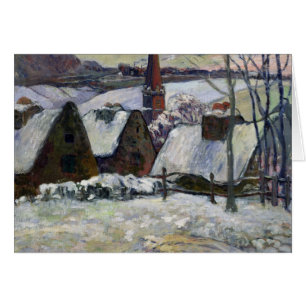 Breton by under snö, 1894 hälsningskort